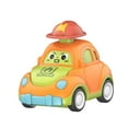 thumbnail image 3 of Coche de juguete Push and Go para bebés, coche de fricción con empuje, dibujos animados creativos únicos para preescolar naranja, 3 of 9