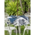 thumbnail image 3 of Outdoor Tablecloth with Umbrella Hole for Patio/Picnic/Party/Camping, Navy Blue Sea Turtle Coastal Waterproof Table Cloth Round Cover Washable, Summer Beach Black Coral Nautical (Dia 60"), 3 of 8