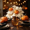 thumbnail image 2 of QuanTara Artificial Cream White Maple Leaf Picks, 12" Vintage Faux Fall Stems, Cloth Maple Leaves Branches for Halloween, Thanksgiving Vase Fillers, Floral Arrangements & Neutral Fall Decor, 2 of 5
