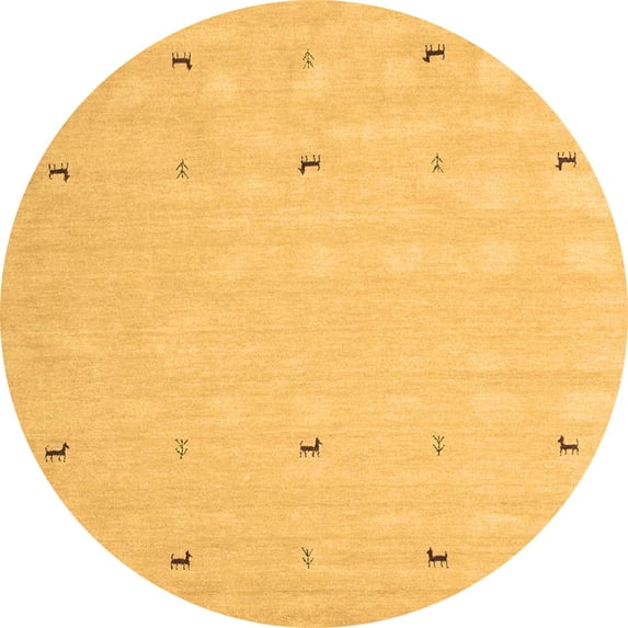 Ahgly Company Indoor Round Solid Brown Modern Area Rugs, 6' Round