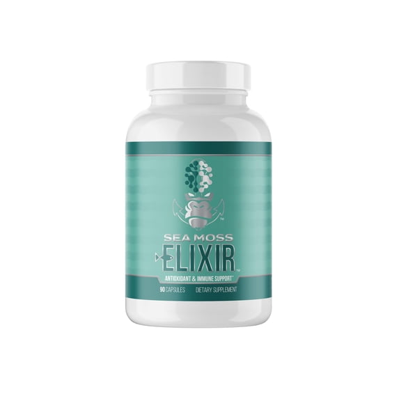 Gorilla Mind Sea Moss Elixir Capsules | Antioxidant Immune Support with Marine Macroalgae & Botanicals | Promotes Basal Metabolic Rate, Joint Comfort, and Cellular Health | 90ct Dietary Supplement