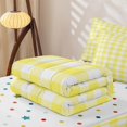 thumbnail image 5 of Erosebridal Yellow Plaid Buffalo Zipper Twin Comforter Sets with Fitted Sheet and 2 Pillowcases,White Check Retro Zipper Bedding Set For Girls,Polkadot Reversible,4pcs, 5 of 7