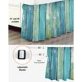 thumbnail image 3 of Abstract Broad Bed Skirt California King Size 18" Drop Vintage Blue Wood Grain Impressionist Ruffled Wrap Around Bed Skirts Adjustable Elastic Bedskirt Dust Ruffle for California King Size Bed, 3 of 7