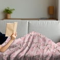 thumbnail image 3 of Floral Soft Flannel Fleece Throw Blanket, Hydrangea Flowers Drawing Simplistic Style Spring Twigs Print, Cozy Plush for Indoor and Outdoor Use, 70" x 90", Rose Multicolor, by Ambesonne, 3 of 5