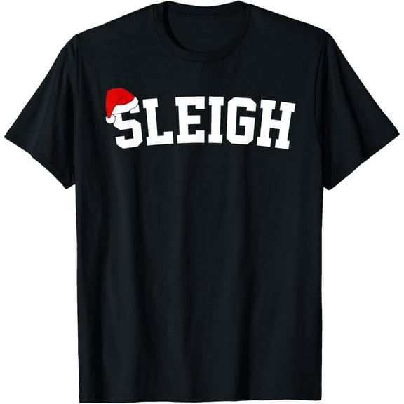 Playful Comfort Tee - Sleigh Christmas Santa Hat Matching Christmas Family Pajama T-Shirt