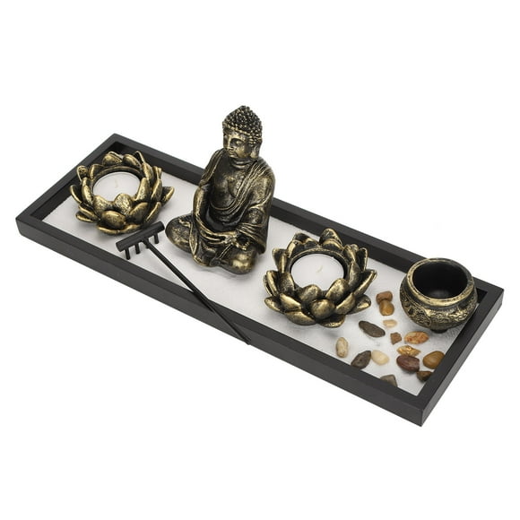 Zen Sand Table, White Sand Swirl Patterns Zen Sand Garden For Kitchen Table For Desk For Table Top For Corner Table For Coffee Table