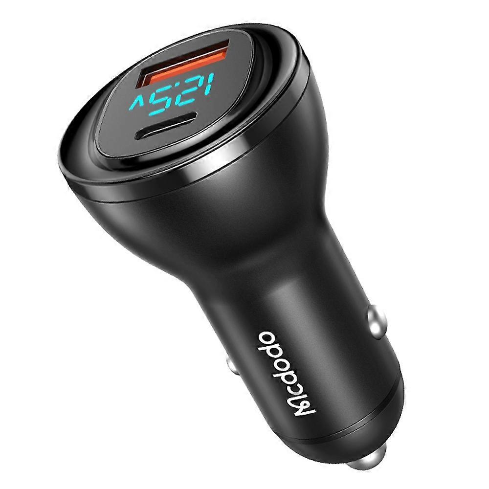 compatible MCDODO CC-5670 95W Dual Port Car Charger USB+Type-C Car Charger Adapter with LED Digital Display_Perfect Gift