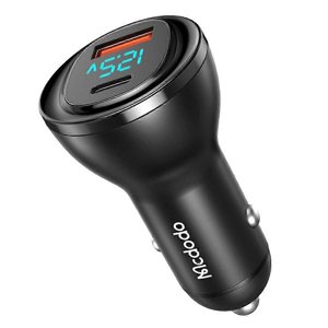 Compatible MCDODO CC-5670 95W Adaptateur de chargeur de voiture USB+Type-C avec double port LED Affichage numérique _Parfait Gift