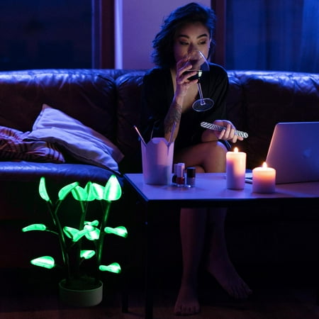 

Led Houseplant Artificial Plants Light 16 RGB Colors 4 Modes Plant Table Lamp Modern Home Decor for Dinner Date Gatherings