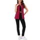 thumbnail image 2 of INSPIRE CHIC Chaleco de Mezclilla para Mujer Sin Mangas con Botones, Longitud Media, Chaleco Casual de Jean S Rojo Oscuro, 2 of 6