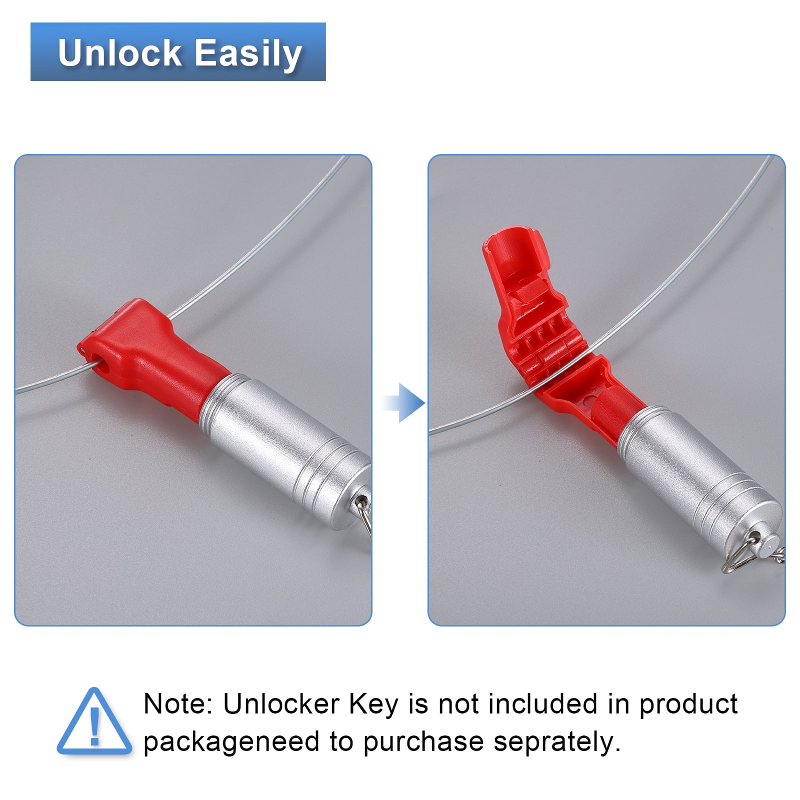 Uxcell 50pcs Peg Hook Locks Stop Locks, 4mm ABS Pegboard Display Hook Security Lock, Anti Sweep Theft Stop Locks for Retail Shop and Shopping Center Pegboard Display, Red