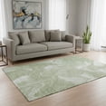 thumbnail image 2 of HomeRoots 665815 5 x 8 ft. Artichoke Green & Ivory Abstract Transitional Washable Machine Made Rectangle Area Rug with UV Protection, 2 of 9