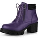 thumbnail image 1 of Botines De Combate Talón De Bloque Cremallera Lateral Punta Redonda Para Mujer Morado 37, 1 of 6