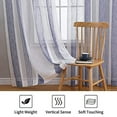 thumbnail image 5 of Sheer Curtains 54 Inches Long for Living Room Bedroom, Bathroom Curtain Window Grommet Voile Drapes, Stripe Farmhouse Curtains Faux Linen Window Treatments Semi Curtain, Navy Blue, 52"X54", 2 Panels, 5 of 7