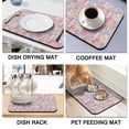 thumbnail image 4 of Washable Rubber Pioneer Colorful Floral Dish Drying Mats for Kitchen Counter Home Large Coffee Bar Pad Accessories and Decor for Utensils Stemware 23.5''x15.5'', 4 of 7