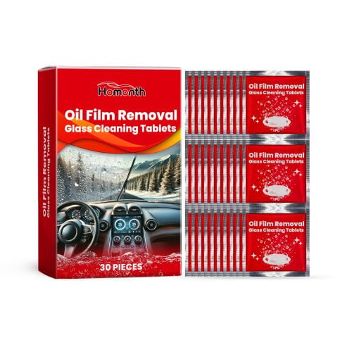 Tabletas Efervescentes Homonth para Limpieza de Parabrisas de Auto, Limpiador de Cristales para Visibilidad contra Lluvia y Niebla, Kit de 30 Piezas para Cuidado Automotriz