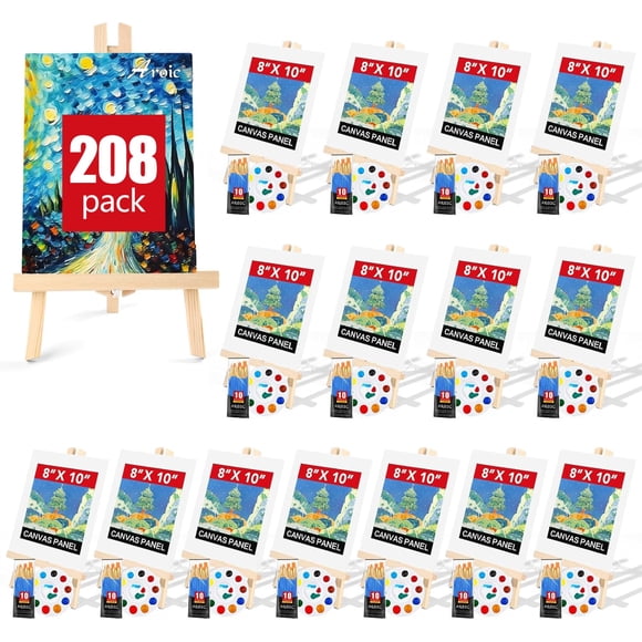 Set de pintura AROIC 208, caballete y lienzo con caballetes de madera