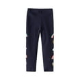 thumbnail image 3 of CYRBOKOToddler Girls Leggings, Thin Stretch Cotton Elastic Waist Skinny Pants Navy Size 7 T, 3 of 5