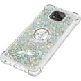 thumbnail image 6 of case for Motorola Moto G Power 2021 Case,Creativity Clear Quicksand Glitter Flowing Liquid Floating Soft TPU Case w/Stand Bling Diamond Sparkle Phone Cover for Motorola Moto G Power 2021  Silver, 6 of 7