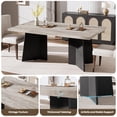 thumbnail image 7 of M optimized 63" Wooden Dining Table for 6-8 People, Kitchen Table with Extra Thickened Tabletop & Heavy Duty Base Legs, Modern Rectangular Dinner Table for Kitchen, Conference Room, Home, 7 of 7