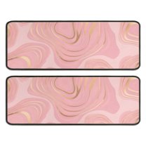 Kitchen Rugs Sets Of 2,Pink Gold Marble Pattern Anti Fatigue Kitchen Mat Rugs Non Slip Washable,Decorative Kitchen Floor Mats for Kitchen,Sink,Laundry,17"x47" 17"x47"