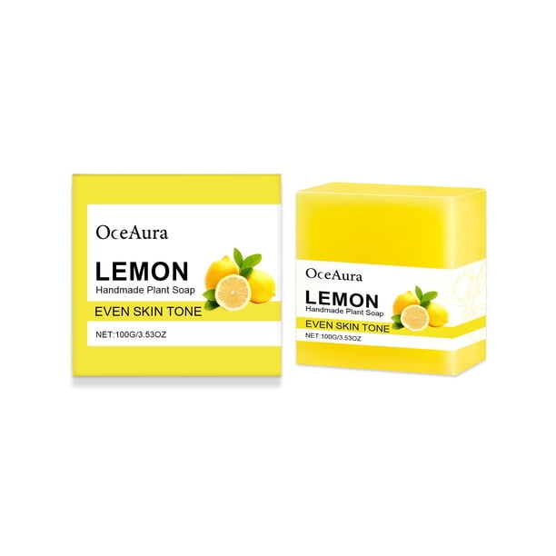 Jabón de limón aclara, elimina la grasa, limpia el rostro y proporciona un refrescante jabón de ducha de 100 g