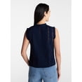thumbnail image 4 of Time and Tru Women's Lace Inset Sleeveless Cotton Top, Sizes XS-XXXL, 4 of 6