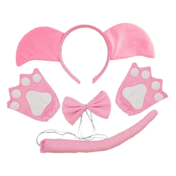 Conjunto de disfraz de animal, linda decoración, accesorios para fotos, disfraces creativos para mascaradas Conjunto de 3 piezas con guantes