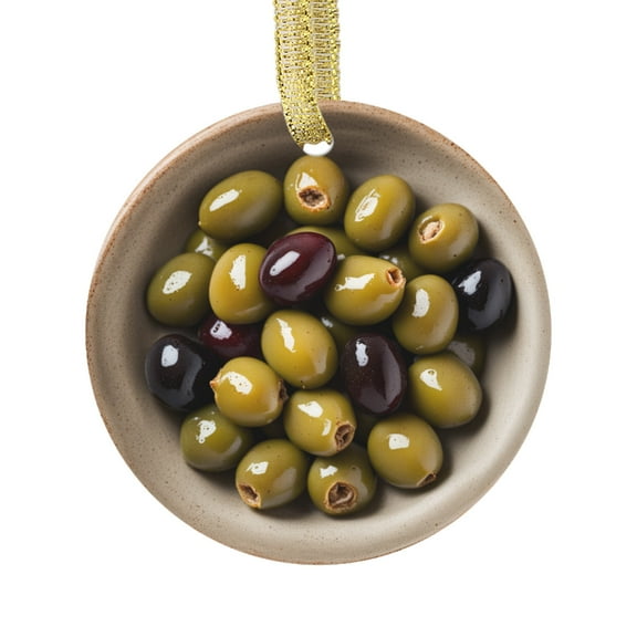 Gourmet Olives Olive Lovers Food Double Sided Ceramic Foodie Novelty Holiday Christmas Xmas Tree Ornament Gift Accessory (Flat Printed Design, NOT 3D)