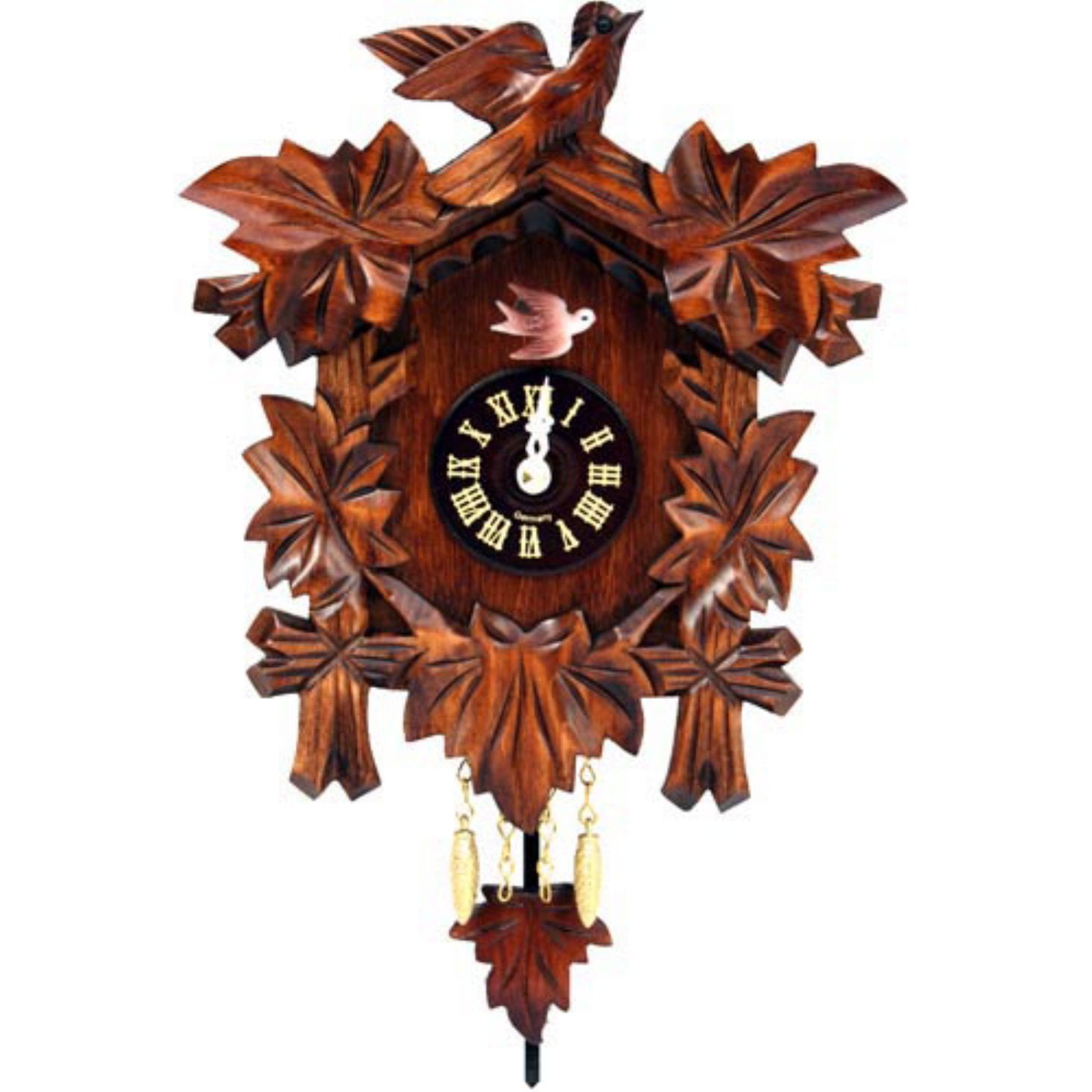 Black Forest Bird and Leaf Cuckoo Clock