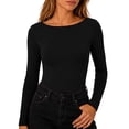 thumbnail image 4 of NominalSnug Womens Boat Neck Tops Long Sleeve Undershirts Slim Fit Base Layer Top Soft Basic Tees Fall Outfits, 4 of 8