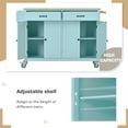 thumbnail image 4 of ARCTICSCORPION Rolling Kitchen Cart, Kitchen Island with 2 Storage Drawers and 4 Door Cabinet, Kitchen Storage Cabinets with Adjustable Shelves, Built-In Spice Rack, Towel Rack, Green, 4 of 9
