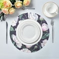 thumbnail image 3 of WOBOGO Purple Peonies Round Placemats Set of 1 Heat Resistant Washable Kitchen Table Decorations 15.4in, 3 of 7
