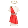 thumbnail image 3 of MIASHUI Ensemble Robe Toge Grecque Ancienne avec Bandeau pour Filles Enfants Fête d'Halloween Jeu de Rôle Rouge, 11-12 Ans, 3 of 8