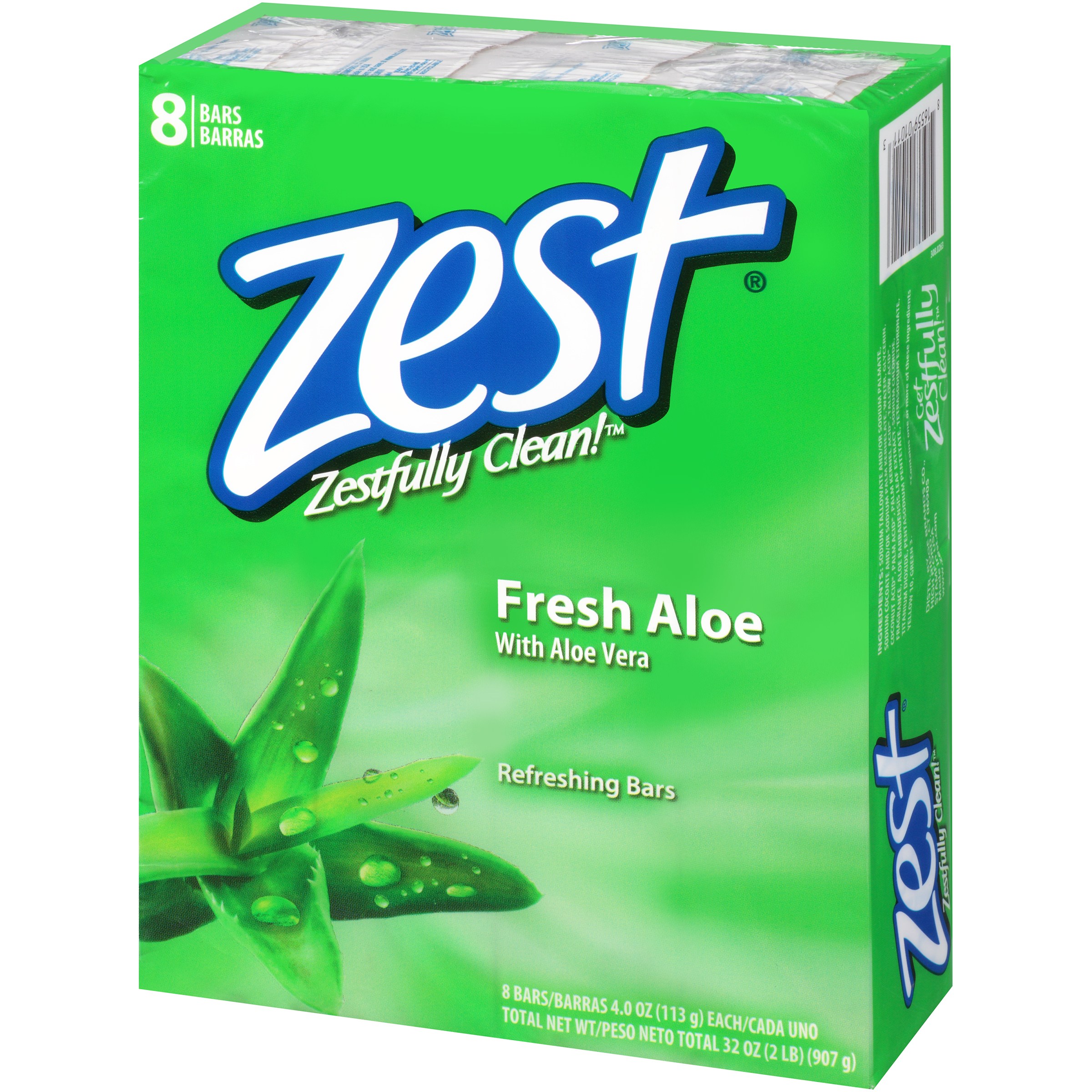 Zest Aloe Water & Pear Hydrating Deodorant Bar Soap, 4 oz., 8-Pack - image 5 of 7