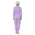 thumbnail image 6 of Aislor Women Care Dementia Clothing Alzheimers Anti-Strip Jumpsuit Nursing Nightwear with Zipper at Back and Leg Lavender M, 6 of 7
