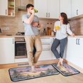thumbnail image 6 of 2-Piece Kitchen Rugs Set Non-Slip Mats Carpet Floor for Kitchen, Bathroom (19.7"x27.6" & 19.7"x47.2") Watercolor Winter Landscape, 6 of 7