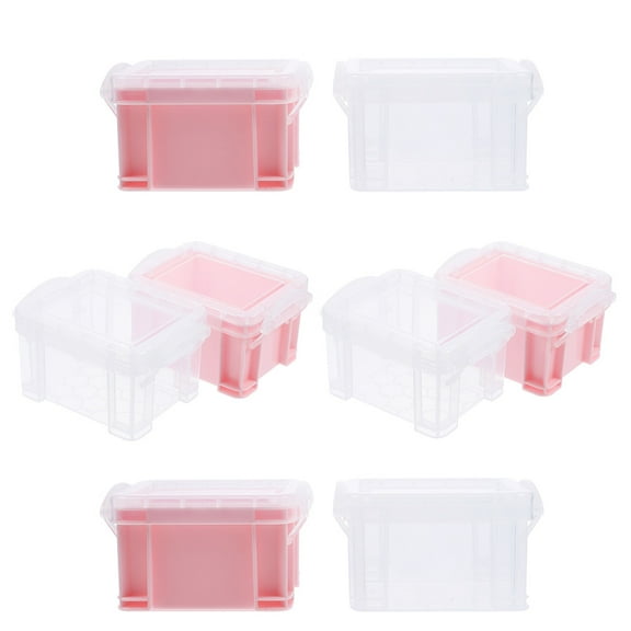 MEIBUTYUP 8-Piece Assorted Color Plastic Storage Boxes with Lids, Small Multi-Use Containers for Home and Office Organization