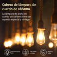 thumbnail image 2 of 6 pzs Socket Foco Cuerda De Yute, focos Vintage Colgantes 68 cm Malubero, Negro, 2 of 5