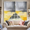 thumbnail image 2 of Graffiti Brush Swag Curtain Valance for Windows, Yellow Gray Abstract Window Treatments Short Swag Topper for Kitchen Windows Bathroom Bedroom, 36"x63", 2 of 8