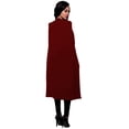 thumbnail image 2 of Capa larga de las mujeres Capa chaqueta del chaleco Chaqueta de punto de división Irfora Borgoña/S, 2 of 7