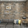 thumbnail image 4 of Art3d 20-pack 105 Sq.ft Faux Brick 3D Wall Panels Peel and Stick in Gray Brown, Self Adhesive Waterproof Foam Wallpaper, 4 of 10