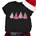 thumbnail image 4 of Pavied T-Shirts Graphiques pour Femmes, Imprimé de Noël, Col Rond, Manches Courtes, T-Shirt Noir 2TG, 4 of 5