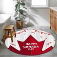 thumbnail image 4 of Red Canada Day Round Rug 4ft Washable Circle Entryway Rugs Non Slip Modern Abstract Art Leaves Area Rug Indoor Floor Carpet for Bedroom Kitchen Living Room Home Office Dining Room Nursery, 4 of 8
