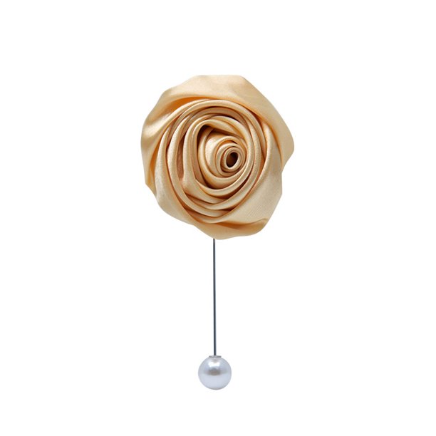 Groom Boutonniere Wedding Silk Rose Men's Brooch Lapel Pins with Flower