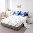 thumbnail image 3 of Erosebridal Blue Whale Bedding Twin Size, Lake Waterfall Bed in a Bag Twin size, Daisy Floral Reversible Bed Set, Microfiber Room Decoration, 7 Pieces, 3 of 6