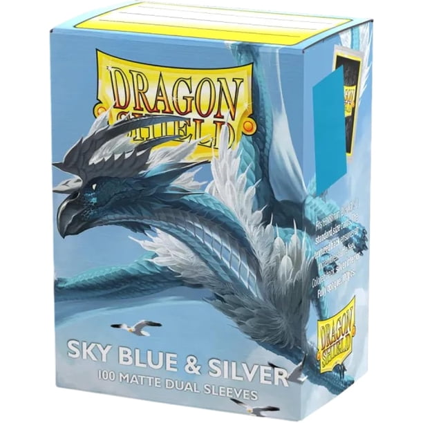 Dragon Shield Matte Dual Standard Size Card Sleeves 100ct - Sky Blue & Silver