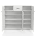 thumbnail image 5 of Furniture of America Keri 10-Shelf Wood White Shoe Cabinet for 14 Shoes, 5 of 11