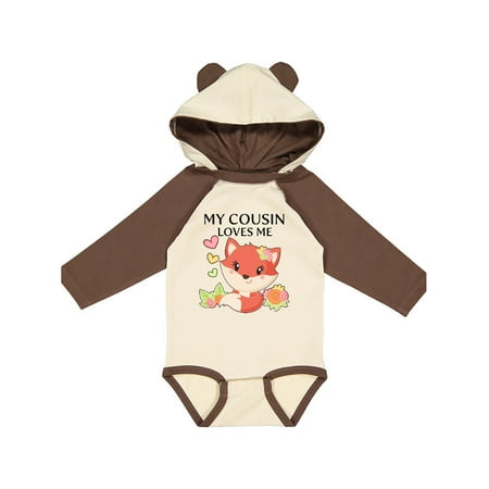 

Inktastic My Cousin Loves Me- little fox Gift Baby Boy or Baby Girl Long Sleeve Bodysuit