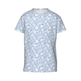 thumbnail image 6 of Fuzoiu Gray White Floral Print Youth Short Sleeve T-Shirt,Youth Dry-Fit Active Athletic T-Shirt,Short Sleeve Tops Tees for School, Sports, and Casual Wear, 6 of 6